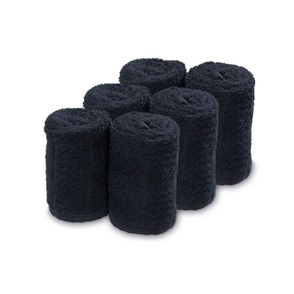 BARBURYS ACCESSORI ASCIUGAMANI PER IL VISO NERO 20X70 CM 6 PCS